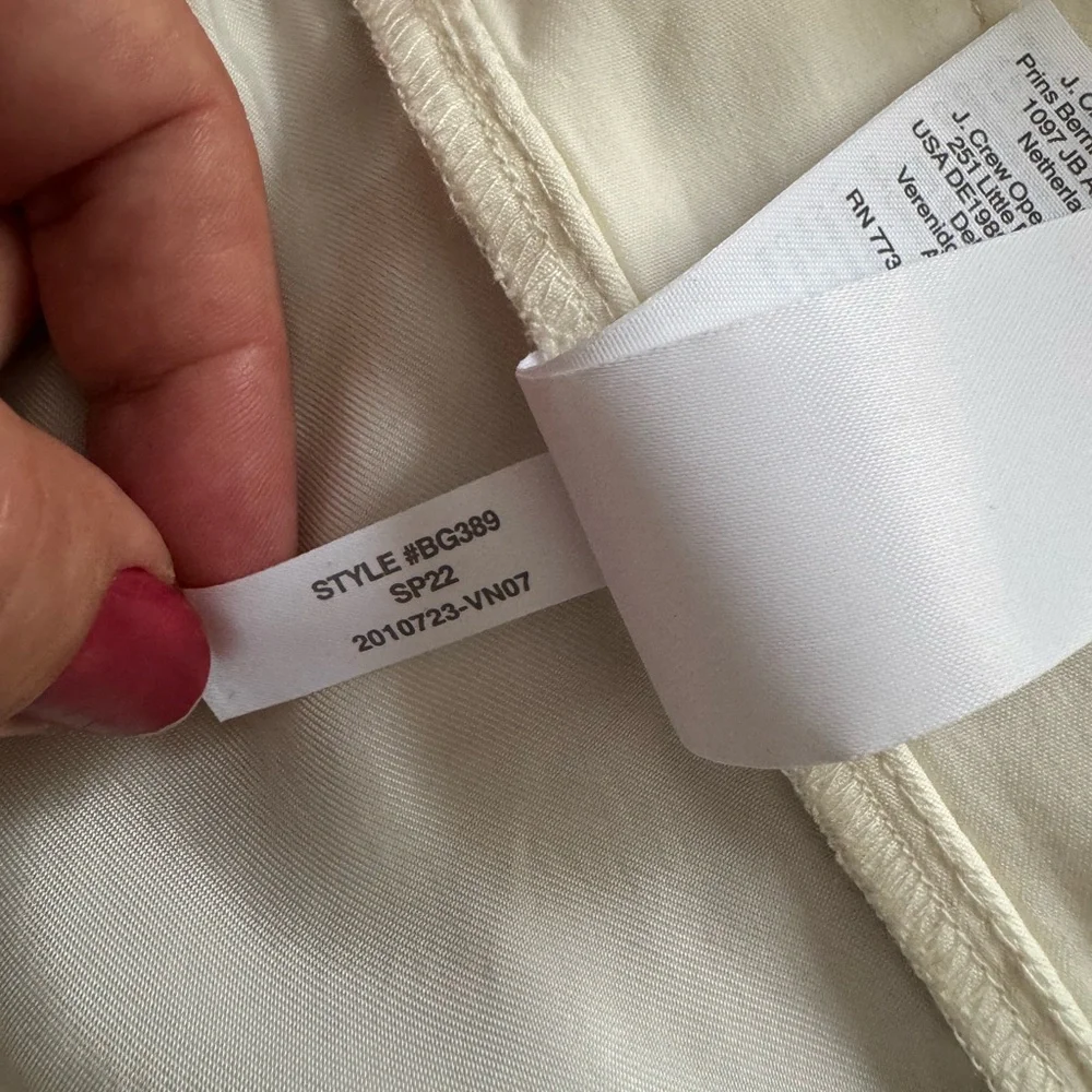 J.Crew Collection Full Length Cupro Cargo Pants Ivory woman 20 minimalist preppy